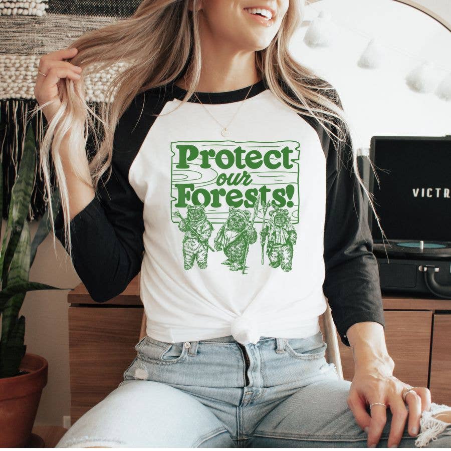 Protect Our Forests - Camping Outdoors Raglan T-Shirt