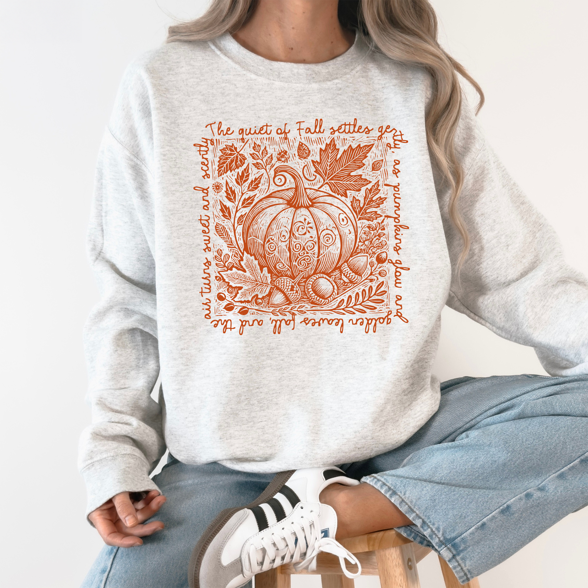 Fall Quote, Pumpkin, Autumn, Minimalist, Pretty Sweatshirt