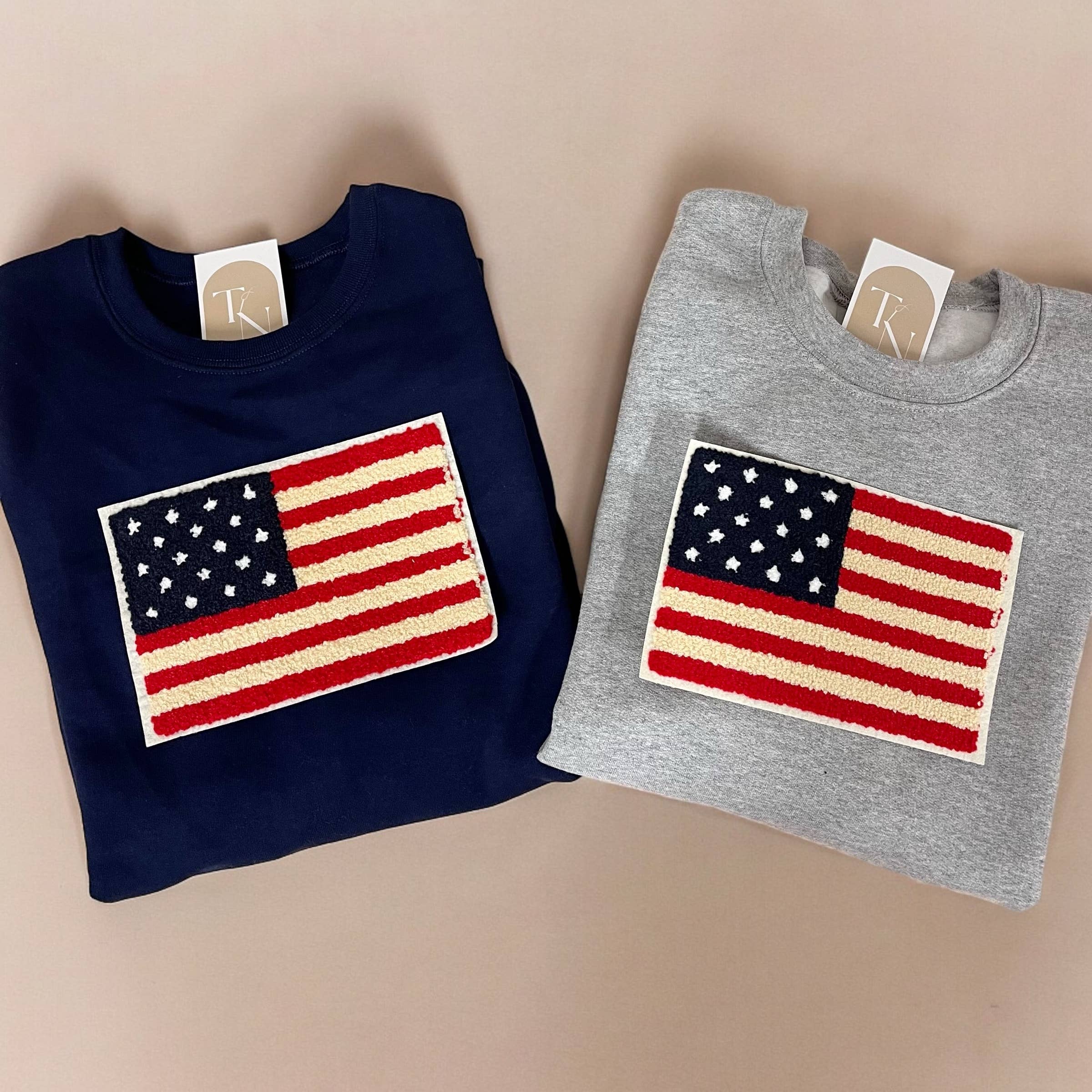 USA Flag Sweatshirt, 4th of July Sweater
