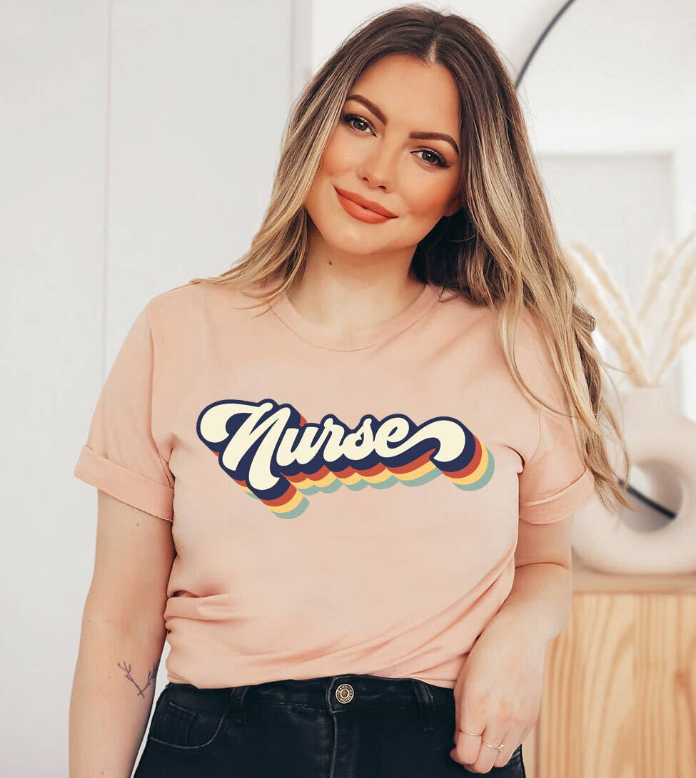 Nurse Multi Color  - Retro Nurse T-Shirt