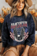 American Dream Flag Eagle Mineral Graphic Brushed Sweatshirt