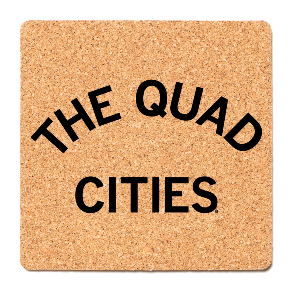 Quad Cities Curved Logo Cork Coaster