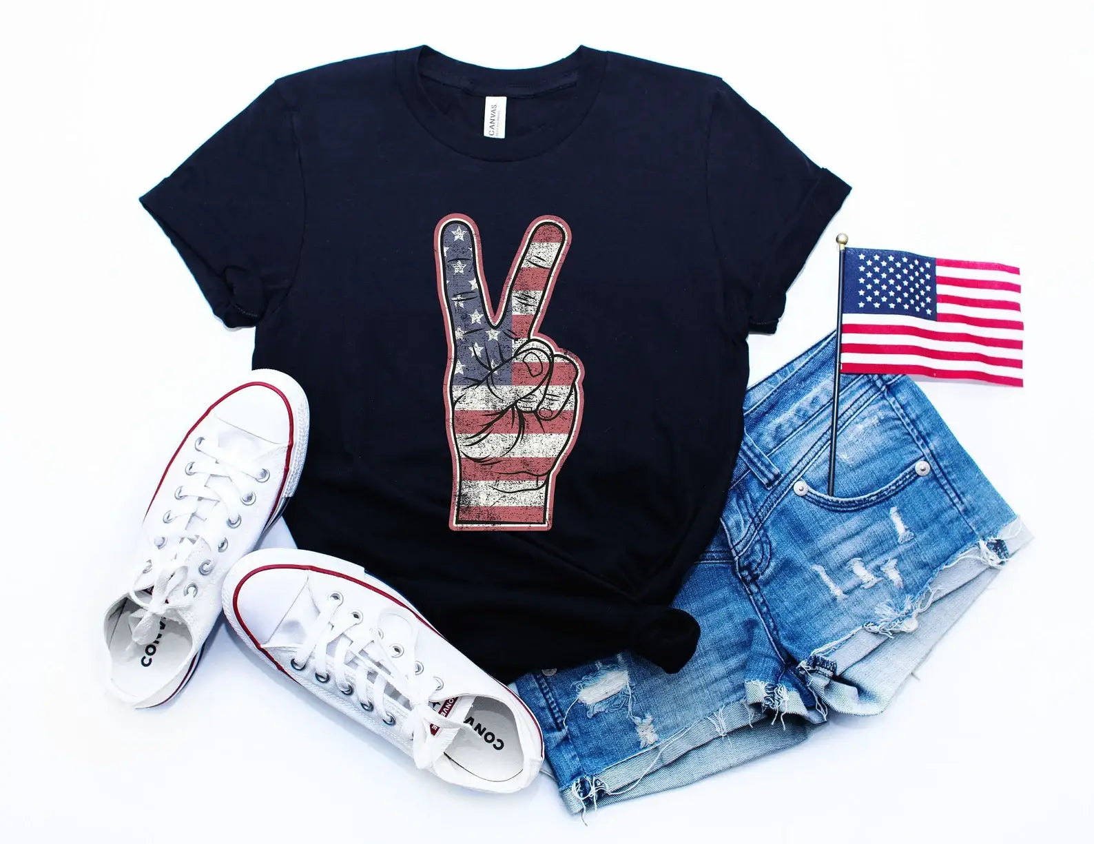 American Flag Peace Sign T-Shirt