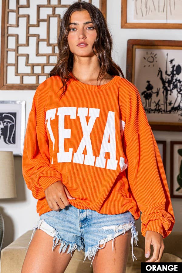 T1770 | 'texas' Comfy Graphic Sweatshirt, Gameday