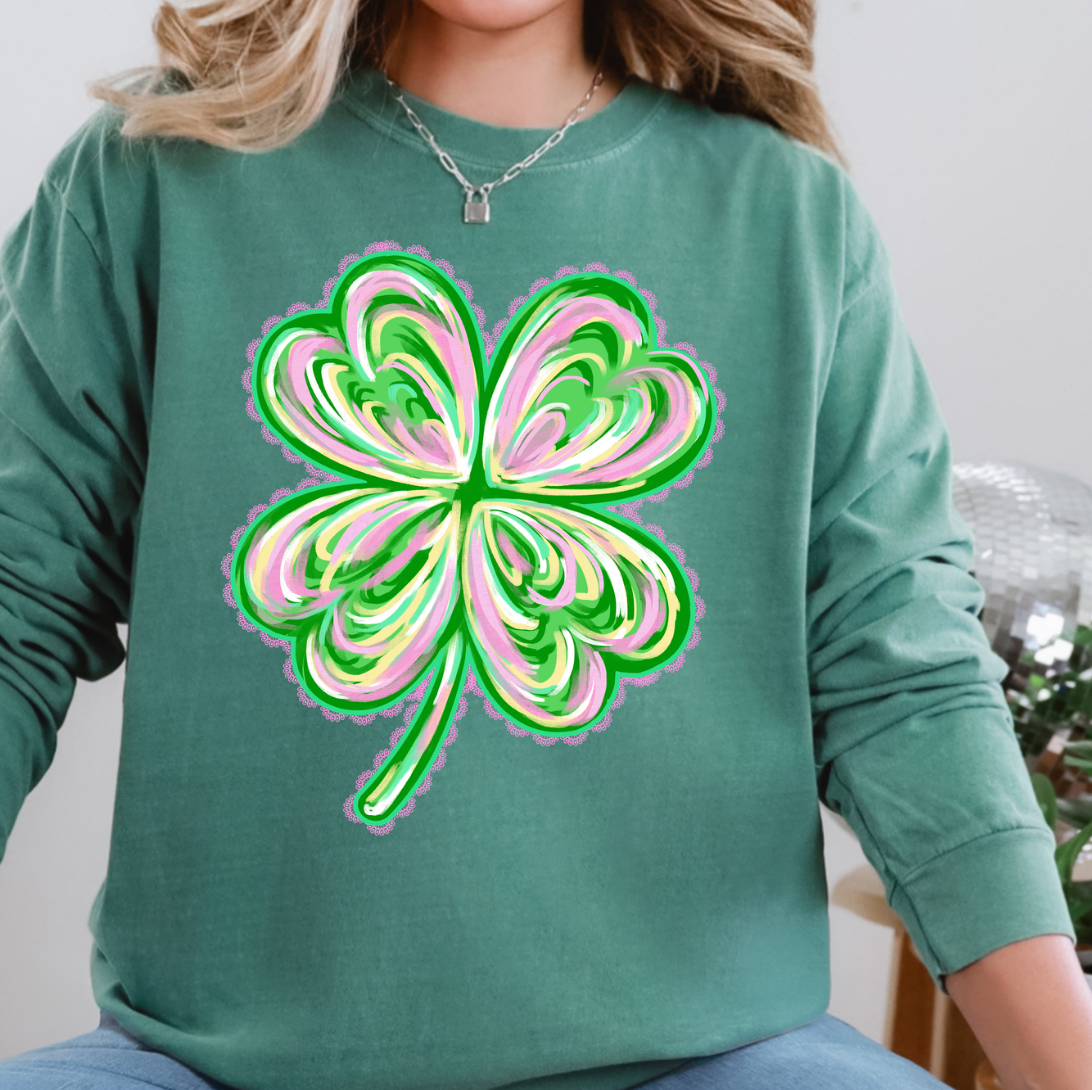 Watercolor Irish Lucky Charm Comfort Color Tee