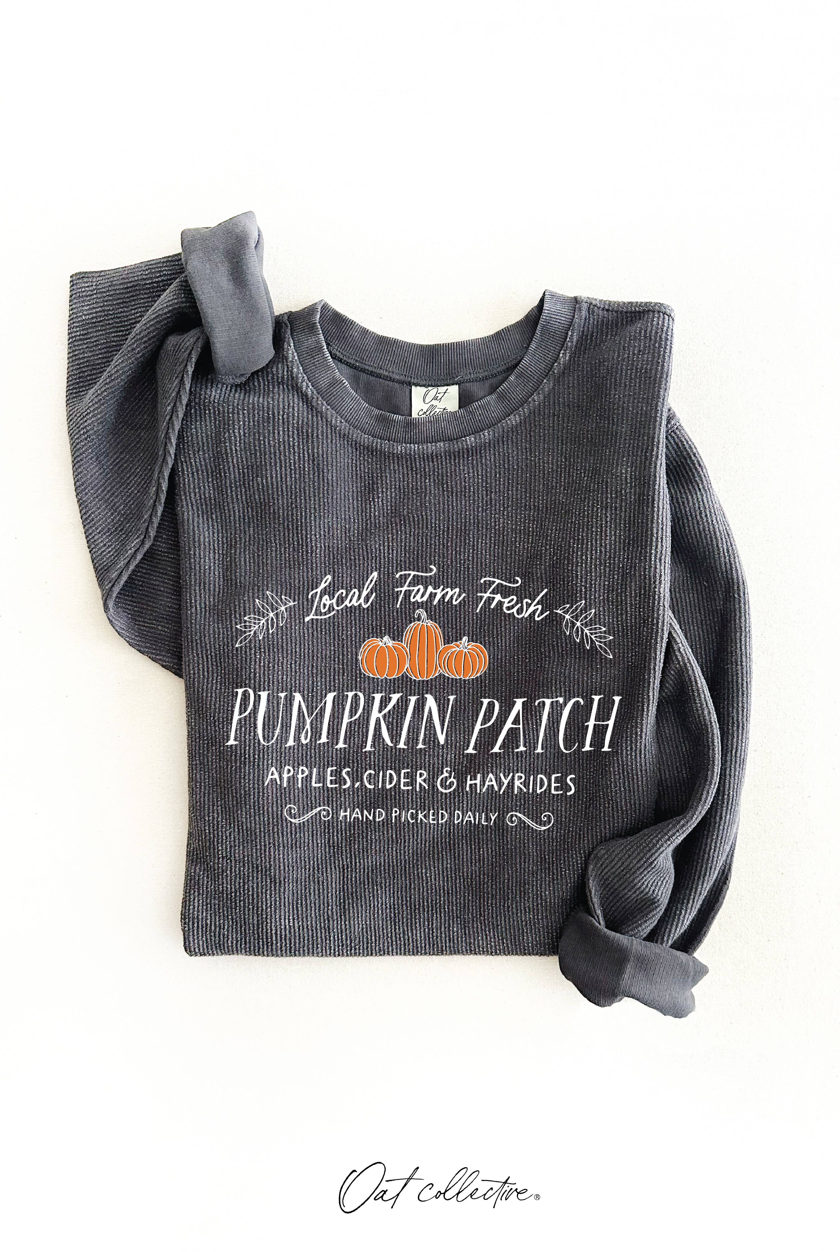 Local Farm Fresh Pumpkin Patch Thermal Vintage Pullover
