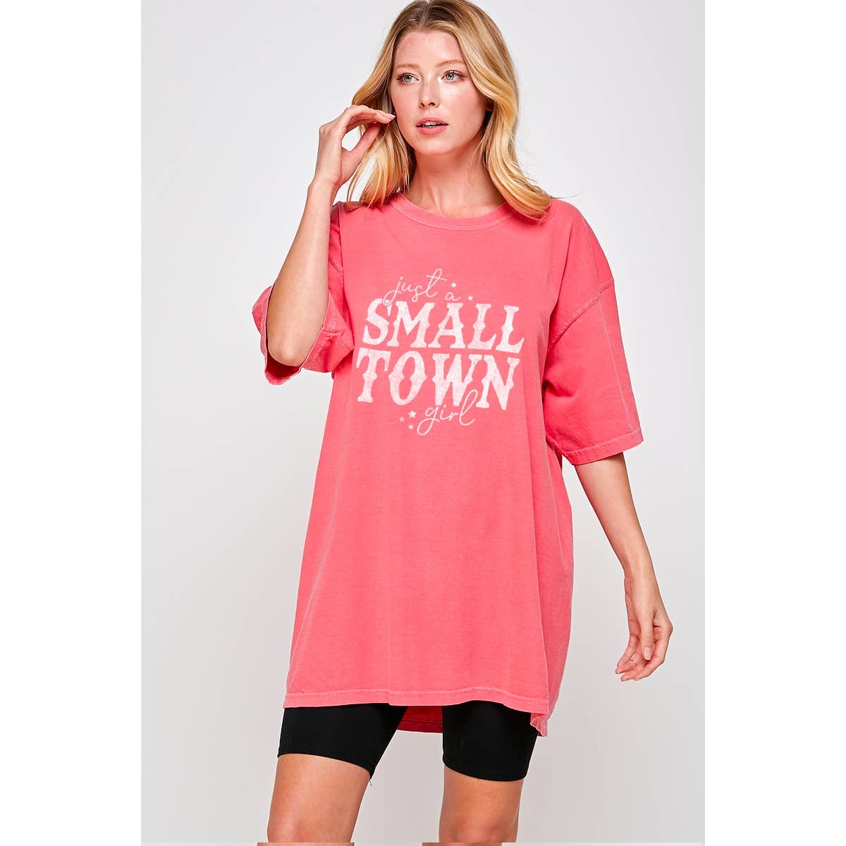 Just A Small Town Girl  Vintage   Graphic  Oversized Tee