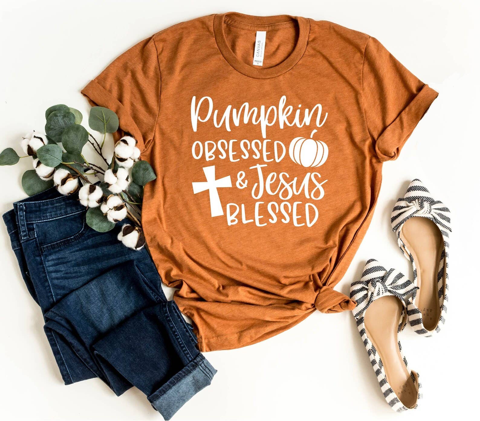 Pumpkin Obsessed Jesus Blessed T-Shirt