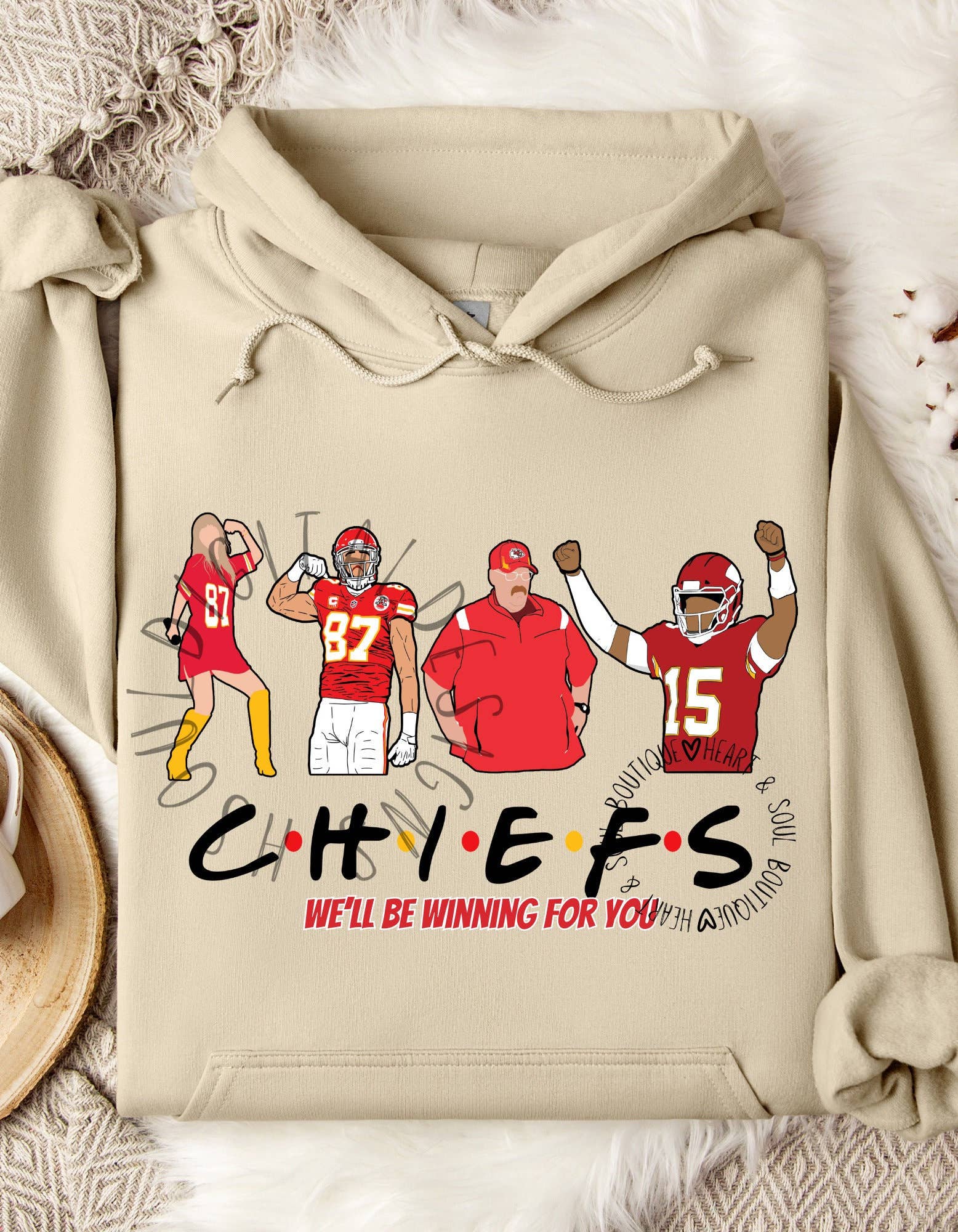 Kansas City Chiefs Inspired Graphic Hoodie with Players