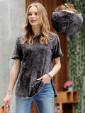 .0323 French Terry Washed Curved Hem Top SI-29621