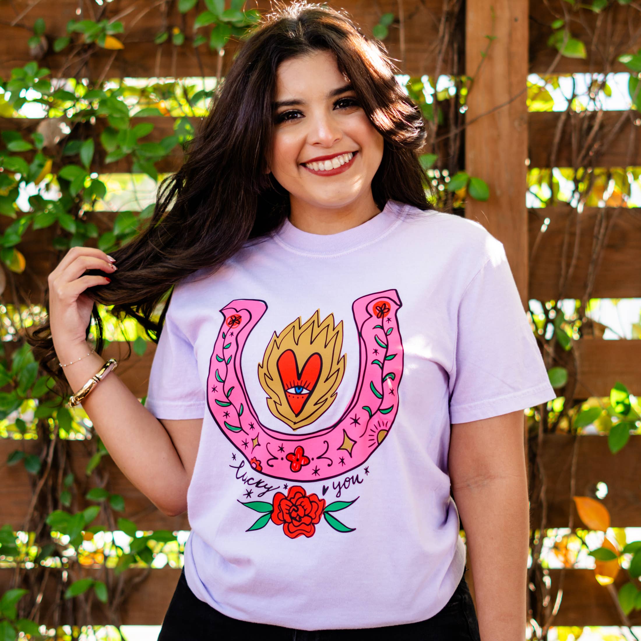 Lucky You Horseshoe Graphic Tee, Western Tee, Western Shirt