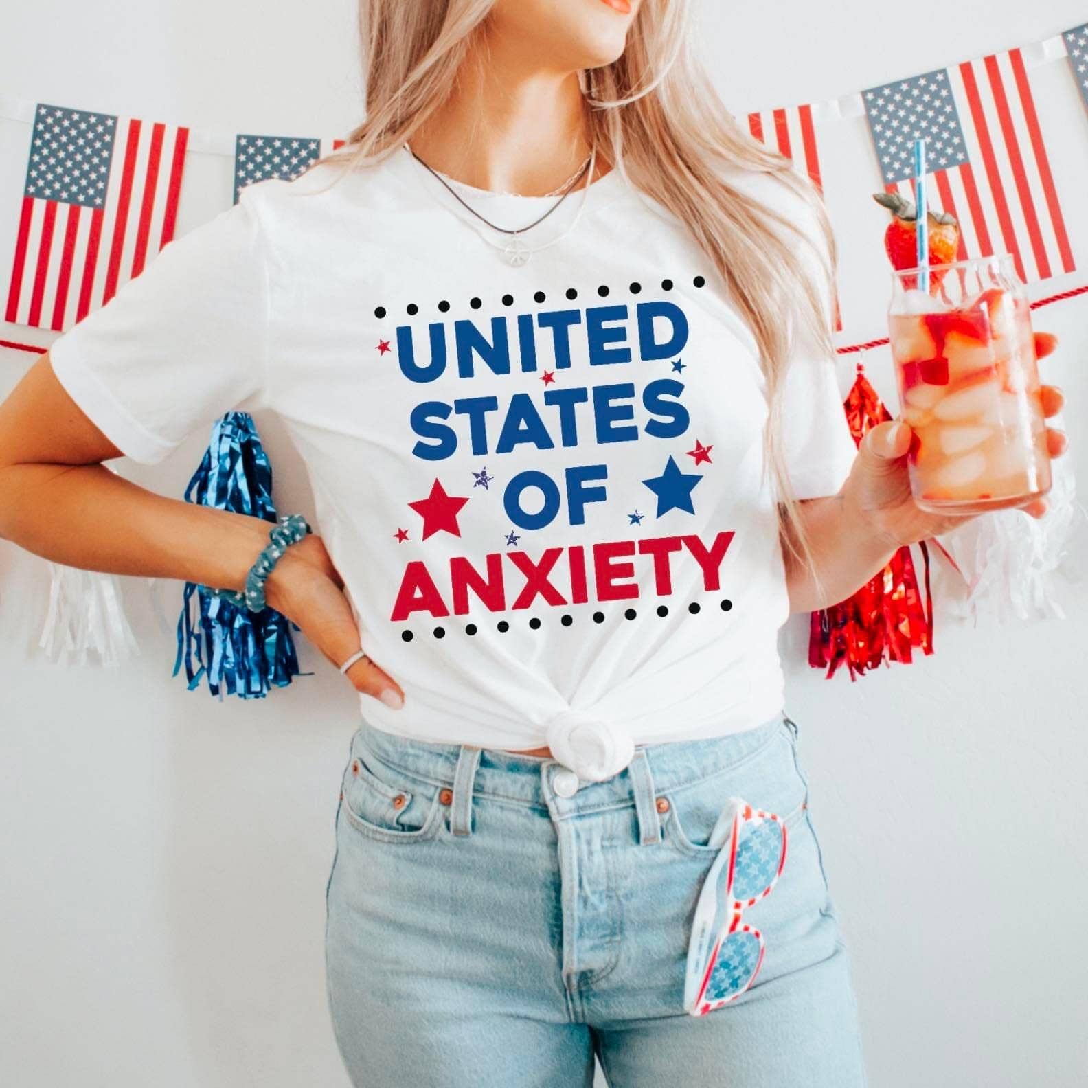 United States of Anxiety Comfort Color Graphic Tee
