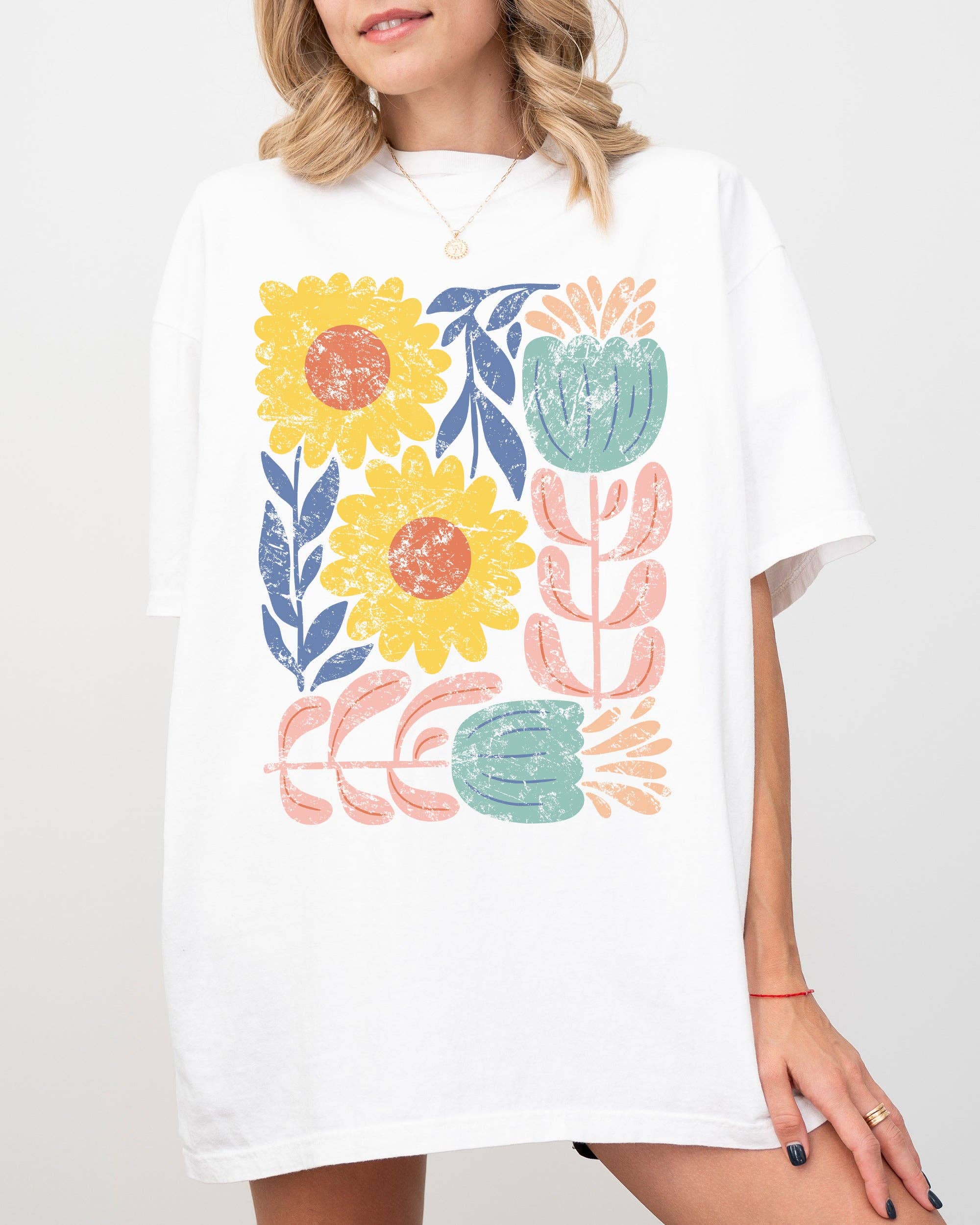 Bold Abstract Flowers, Boho Floral, Summer Nature Shirt
