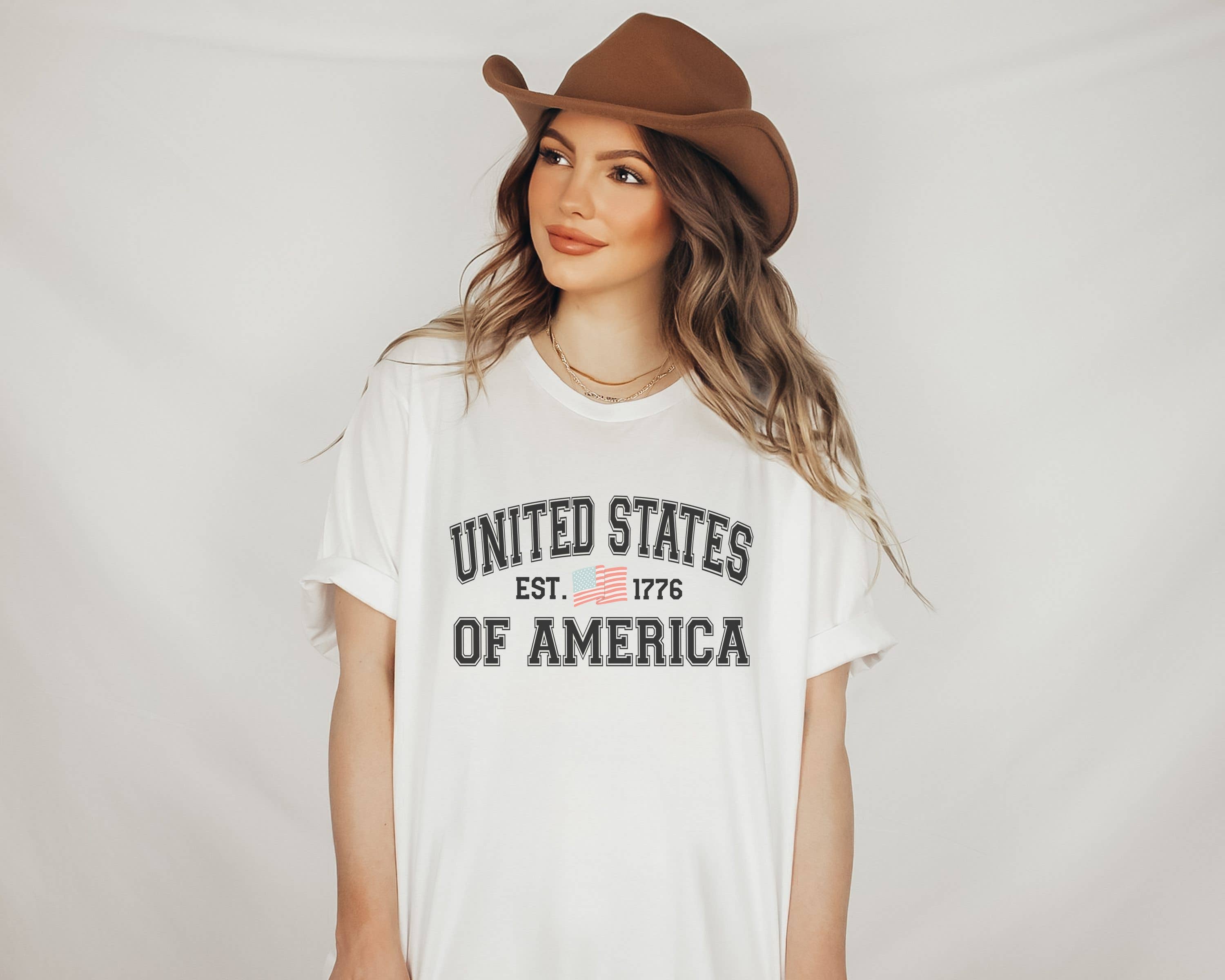 United States College Tee | Patriotic T Shirt | Usa Tee