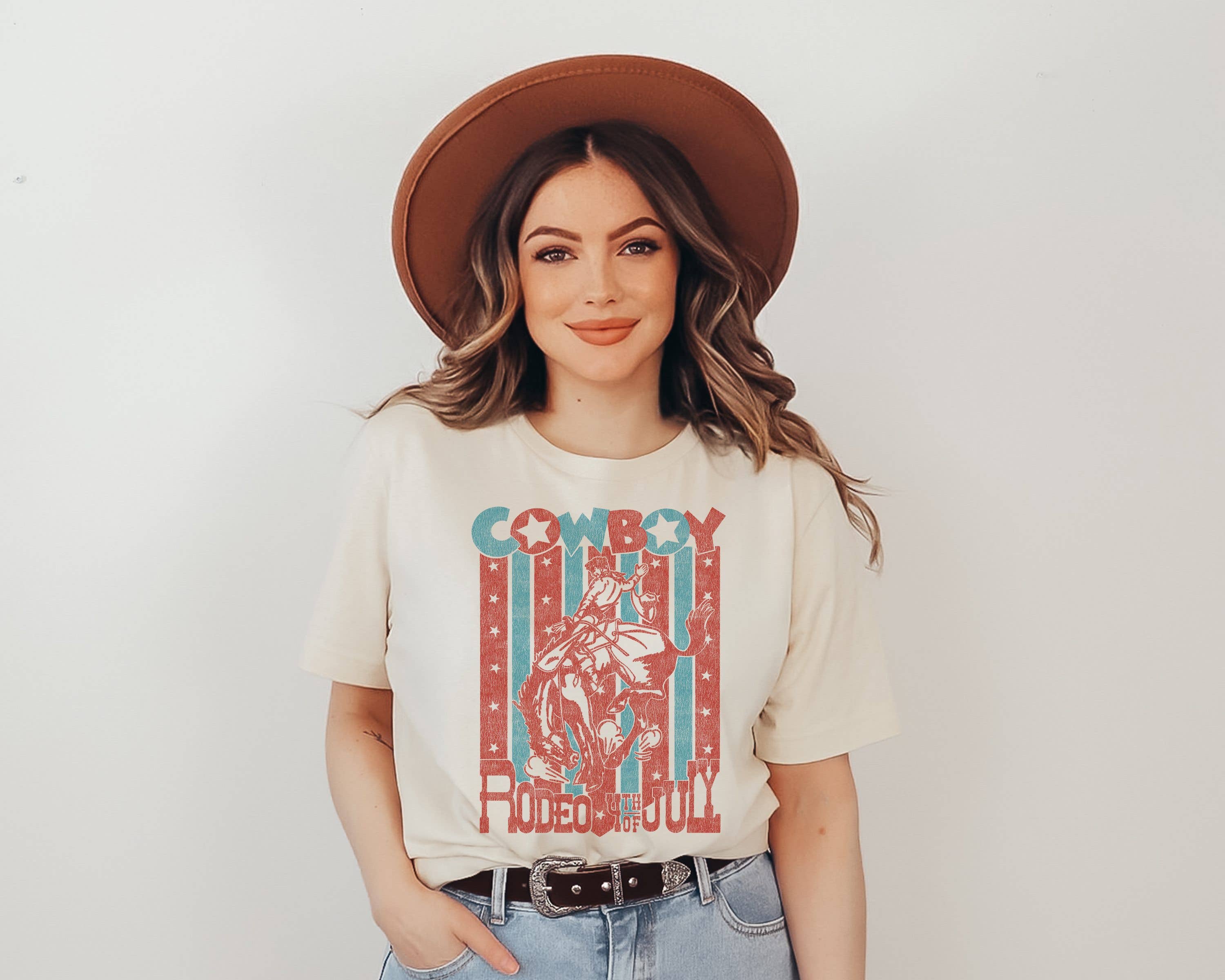 Cowboy Rodeo 4th of July Tee | Patriotic T Shirt
