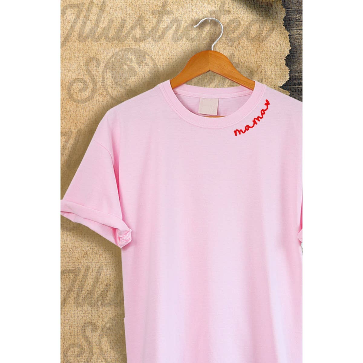 Mama Heart Embroidery Valentine  Vintage Graphic Tee