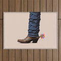 Funny Cowboy  Outdoor Rug Gallery Image 1