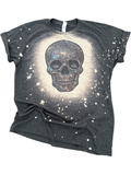 Disco Rhinestone Skull Bleached Tee