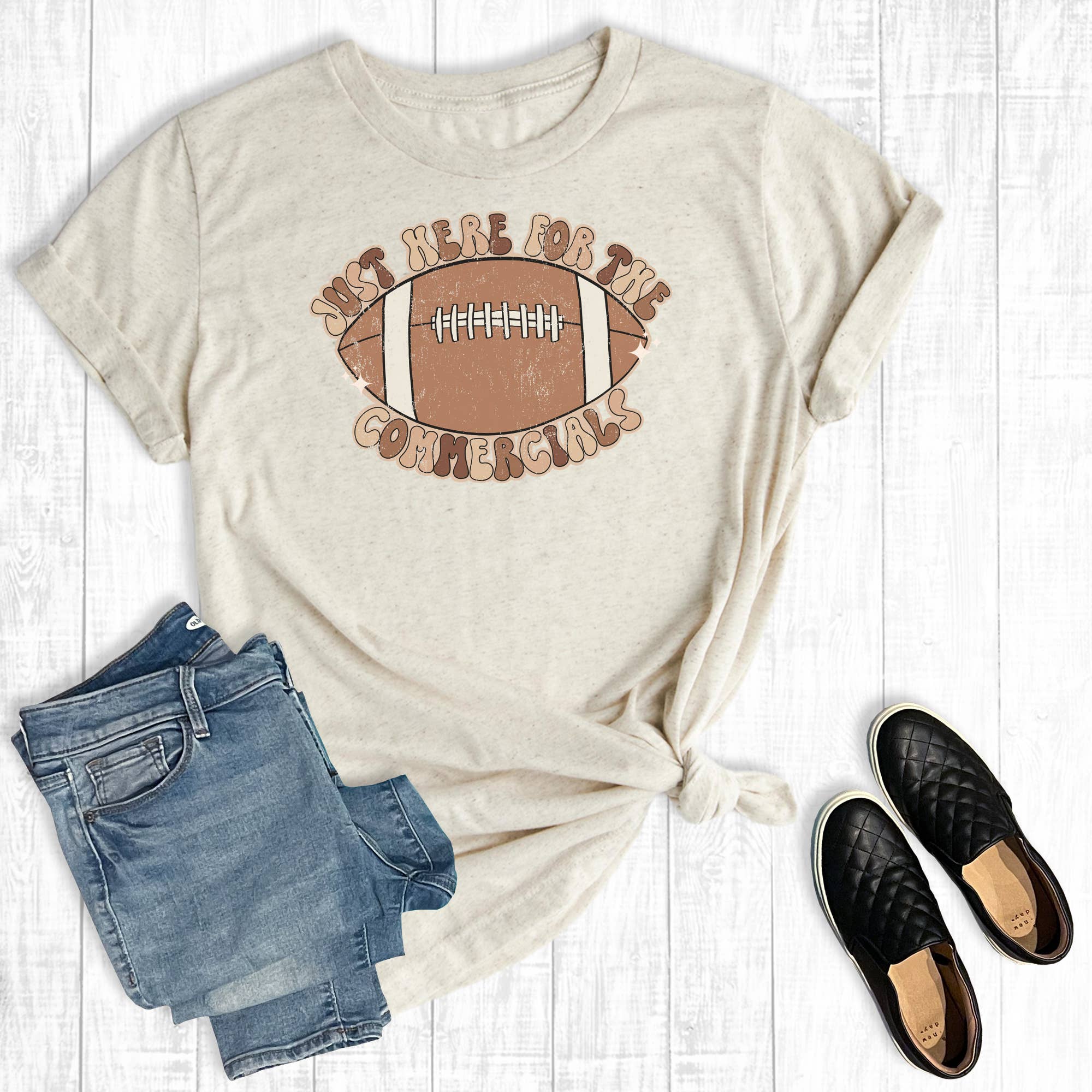 Just Here For the Commercials Football Big Game Graphic Tee