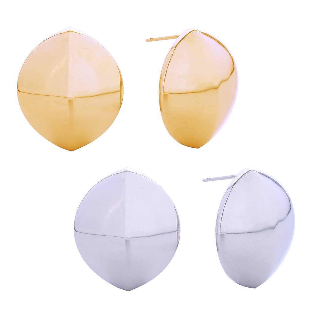 14K Gold-Dipped Round Stud Earrings