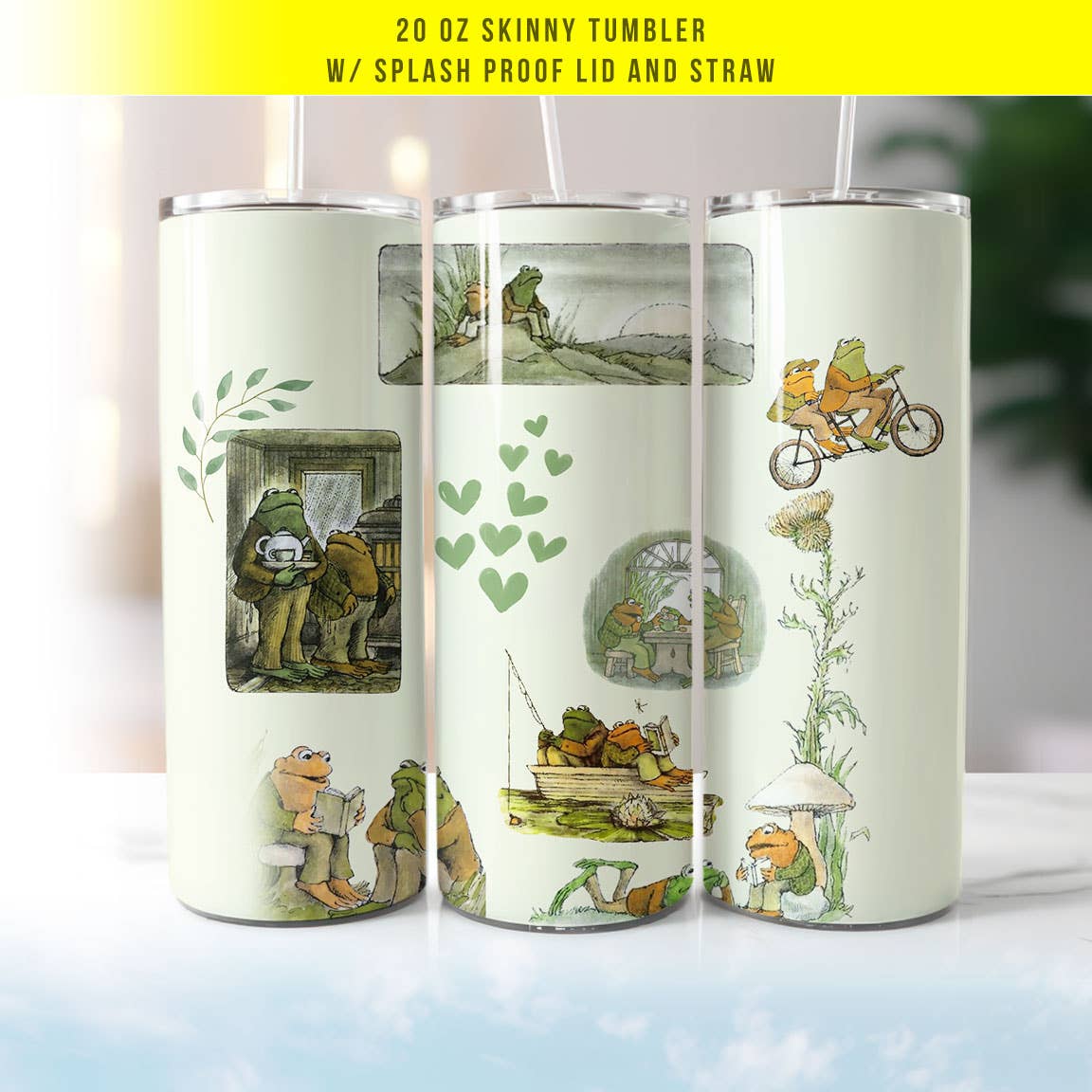 Frog and Toad Cottagecore Meme Book Skinny 20oz Tumbler