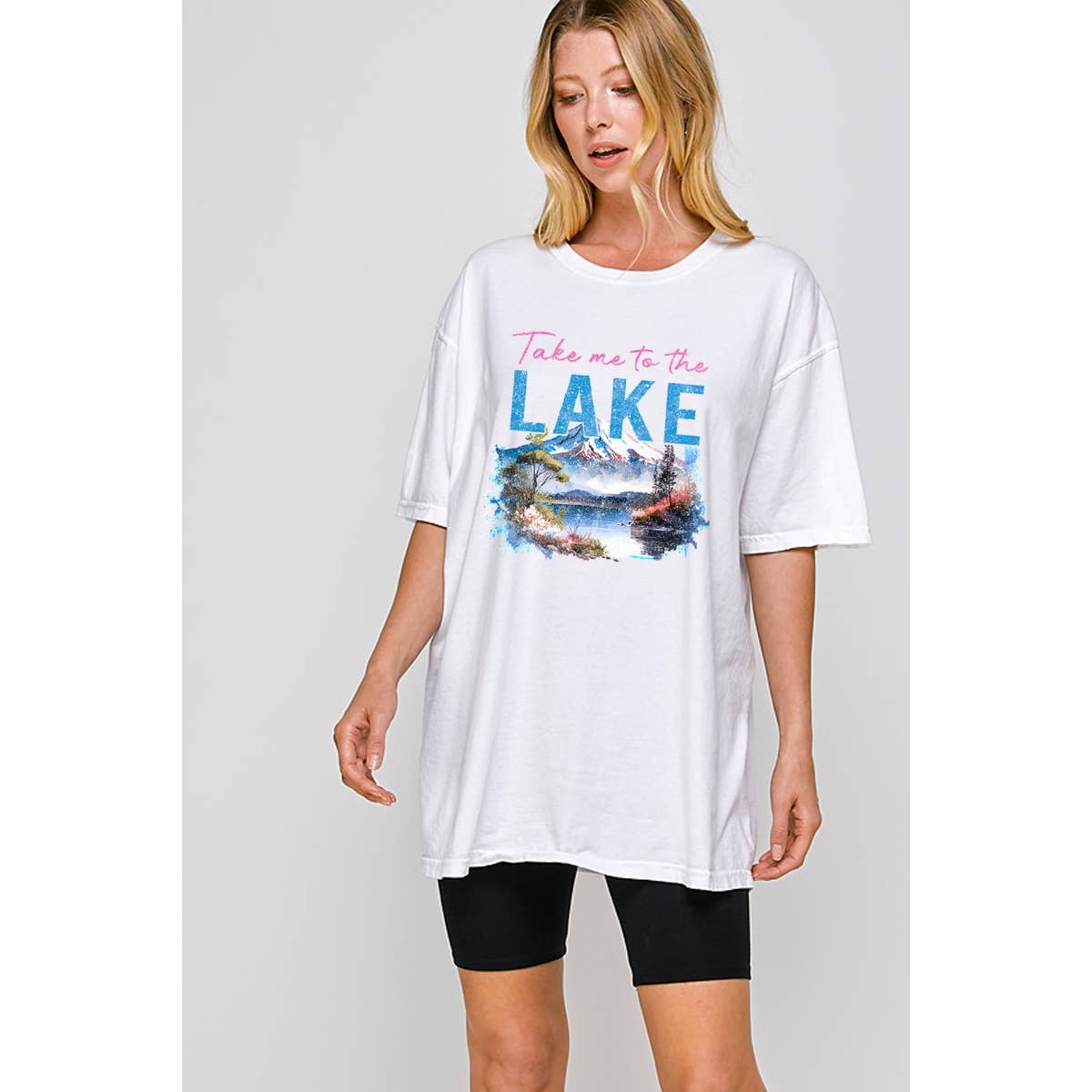 Take Me To the Lake  Vintage Graphic Oversized Tee