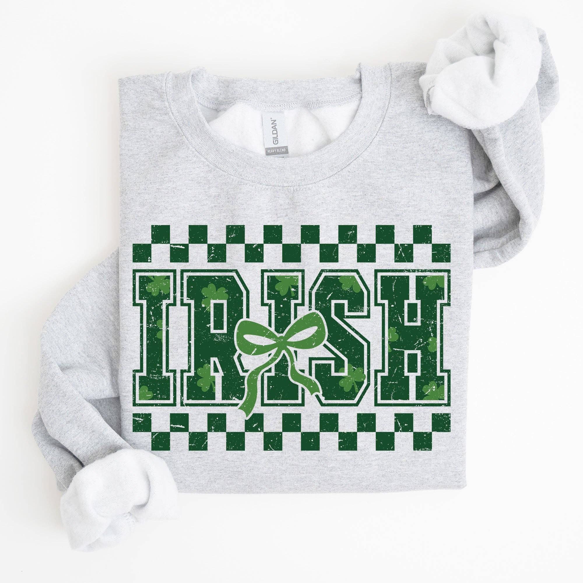 Irish Checkered Shamrock Lucky St Patrick's Day Sweatshirt
