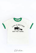 Life Is Better On the Farm Toddler Ringer Graphic Top