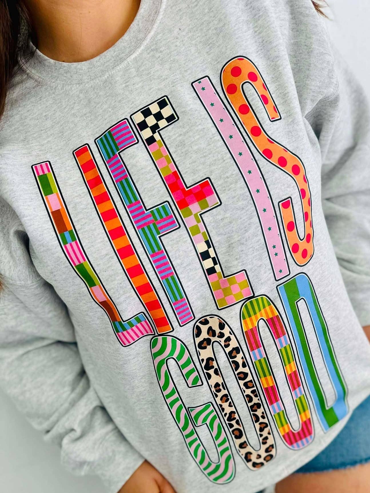 Life Is Good Funky Oversized Dtf Graphic Apparel