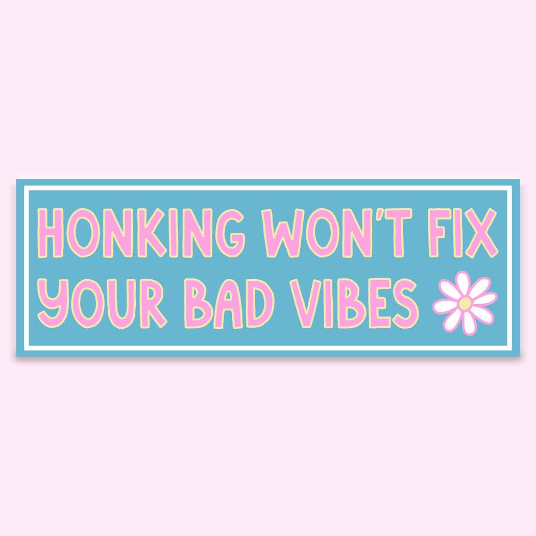 Honking Bad Vibes Sticker Decal, Funny Car Sticker, Bumper