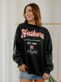 Nebraska Huskers Letterman Charcoal Chrome Sweatshirt