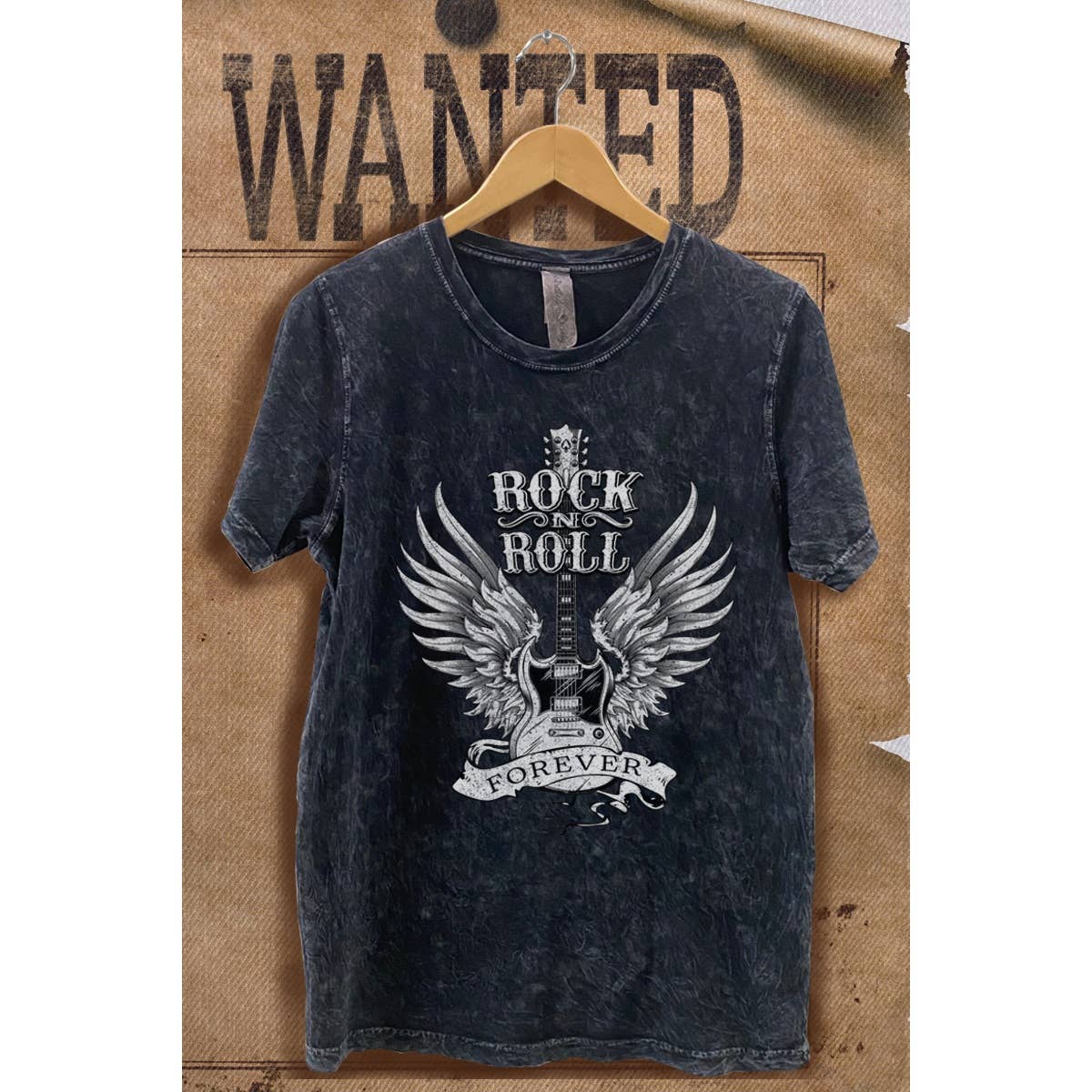 Rock and Roll Forever Mineral Wash Vintage Graphic  Tee