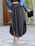 ...Plus Size Maxi Skirt with Pockets