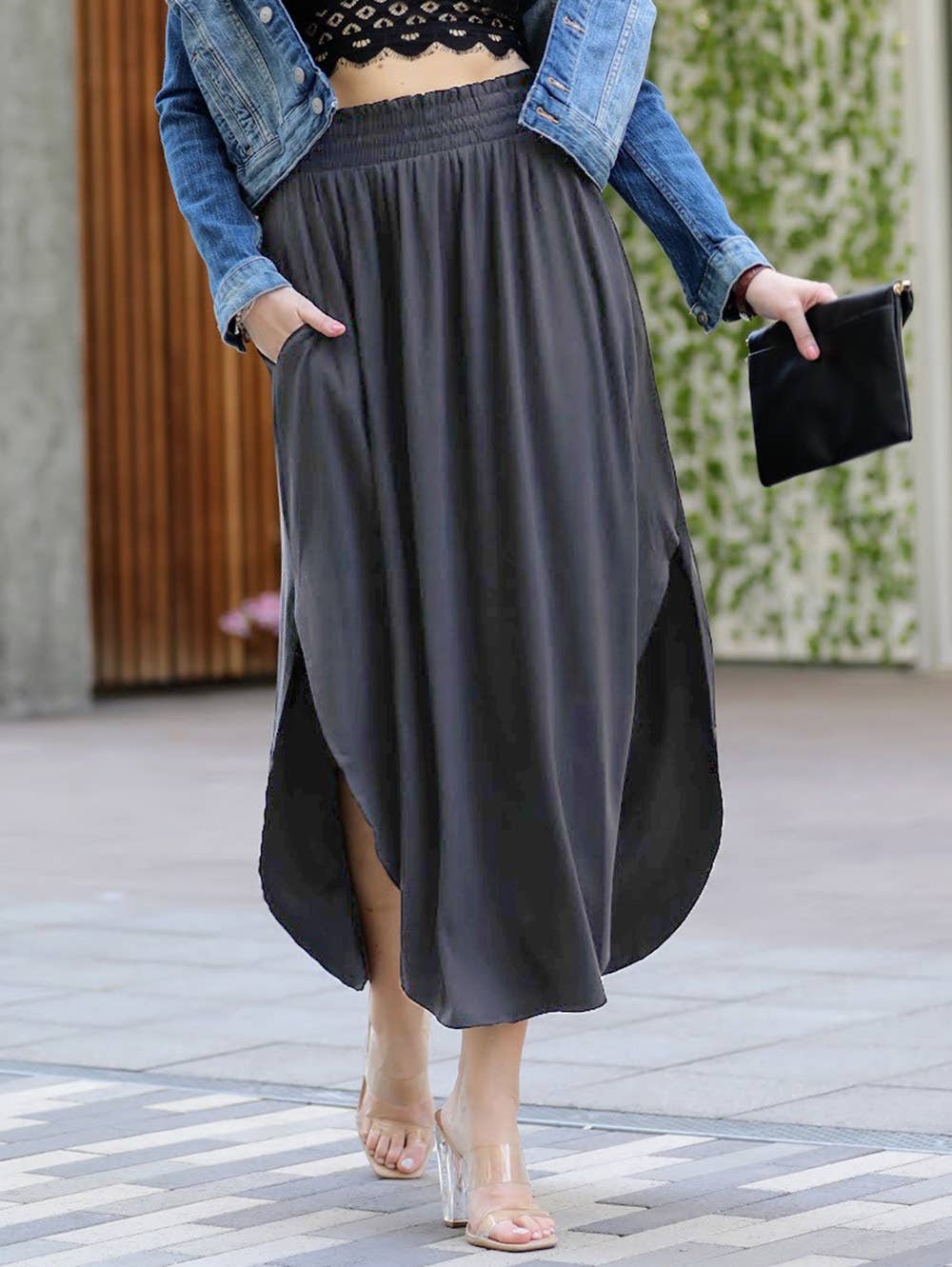 ...Plus Size Maxi Skirt with Pockets