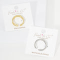 Cz Gold-Dipped Double-Layer Open Adjustable Rings