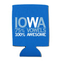 Iowa Vowels Can Cooler - Blue