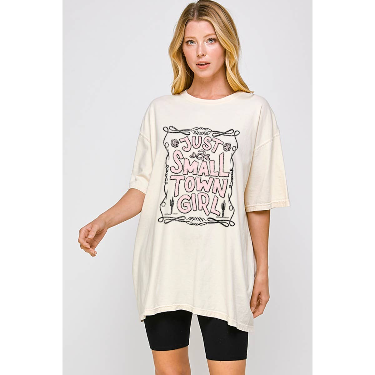 Just Small Town Girl Graphic Oversized Tee