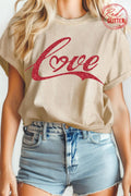 Love Valentines Day Glitter Mineral Graphic Tshirts