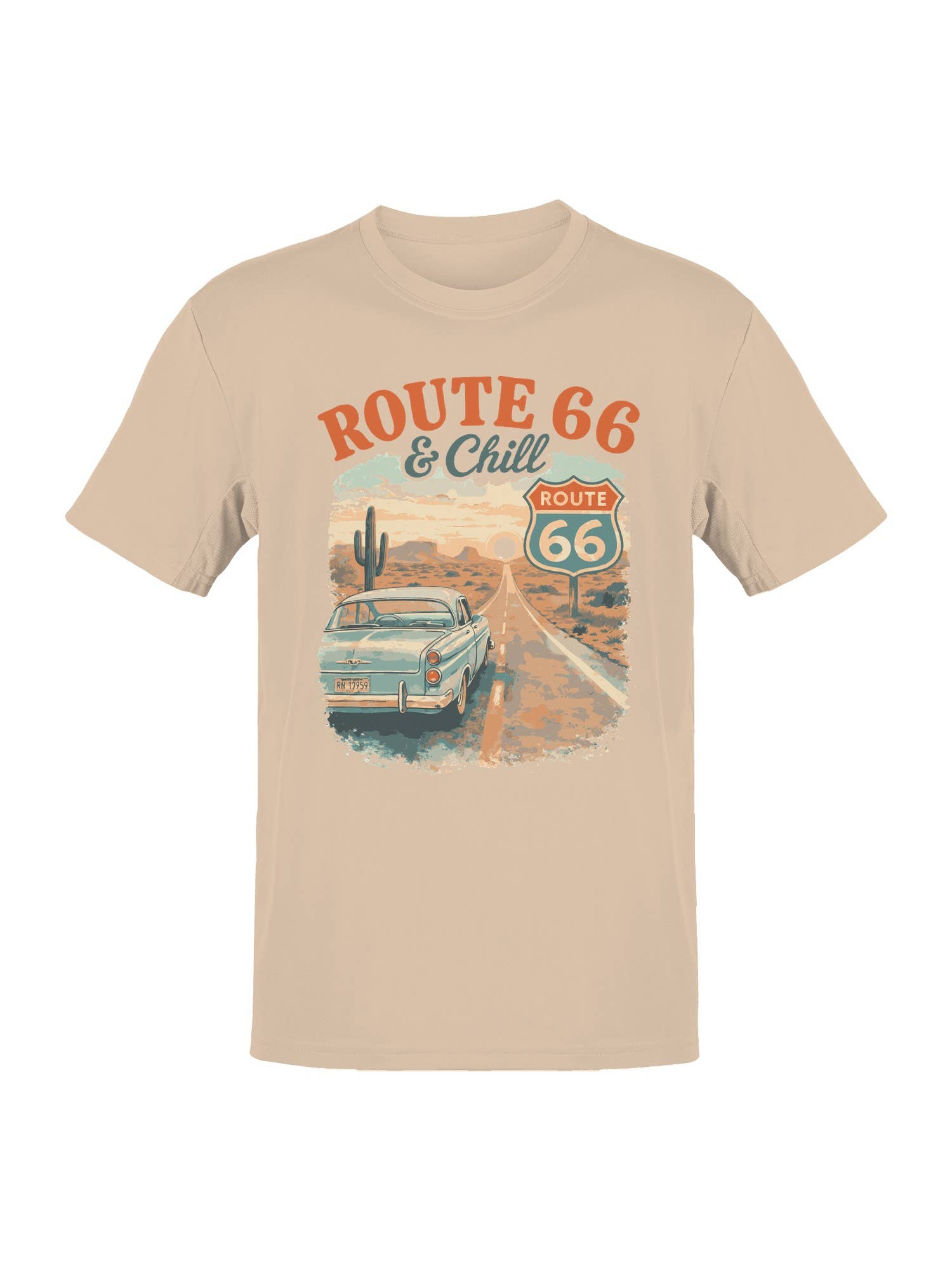 Roadtrip USA Route 66 & Chill Vintage Vibe Men's Tee