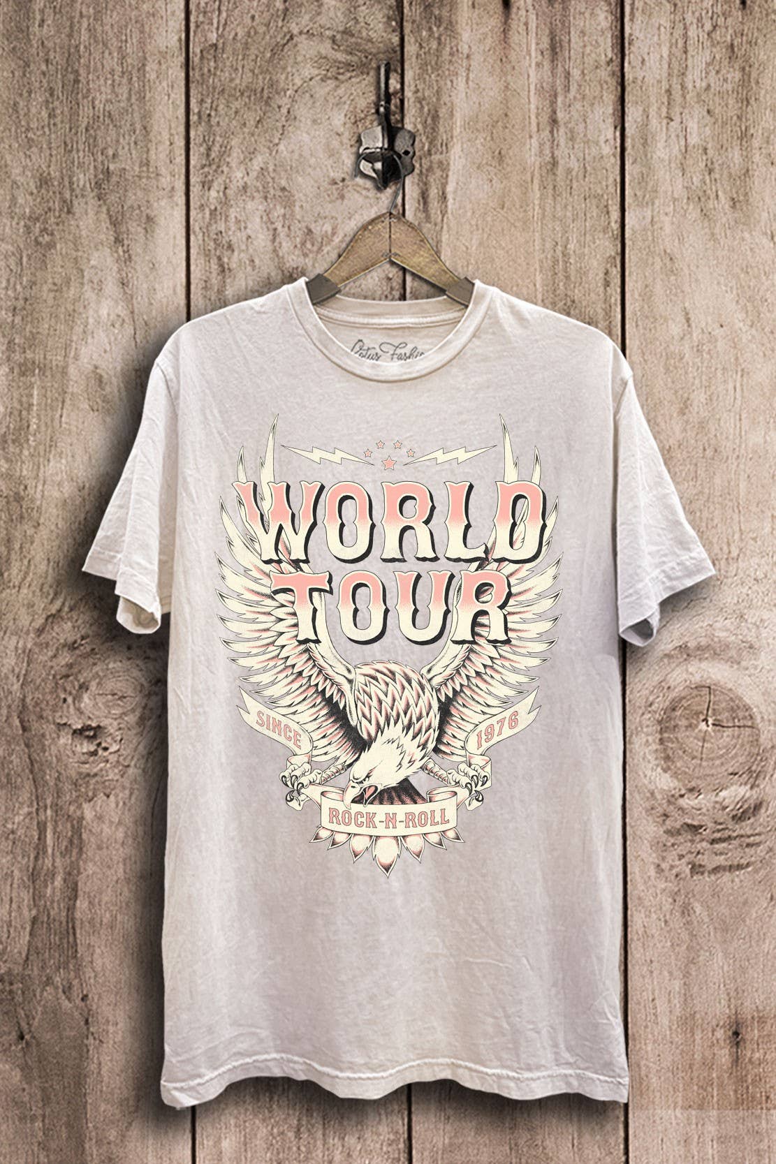 World Tour Rock  Roll Eagle Graphic Top