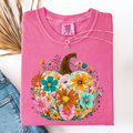 Pumpkin Floral, Halloween Fall Autumn Comfort Colors T-Shirt