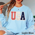 USA Faux Lace July 4th Graphic Shirt | Long Sleeve Gildan