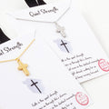 Cross Cz Pave On the Side Pendant Necklace