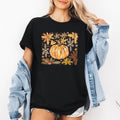Beautiful Pumpkin Autumn Flowers, Fall Watercolor, Tshirt