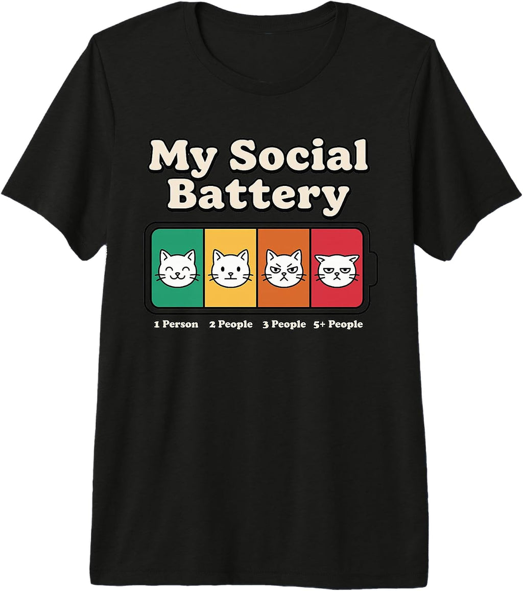 Introvert Social Battery Cat Gifts Apparel