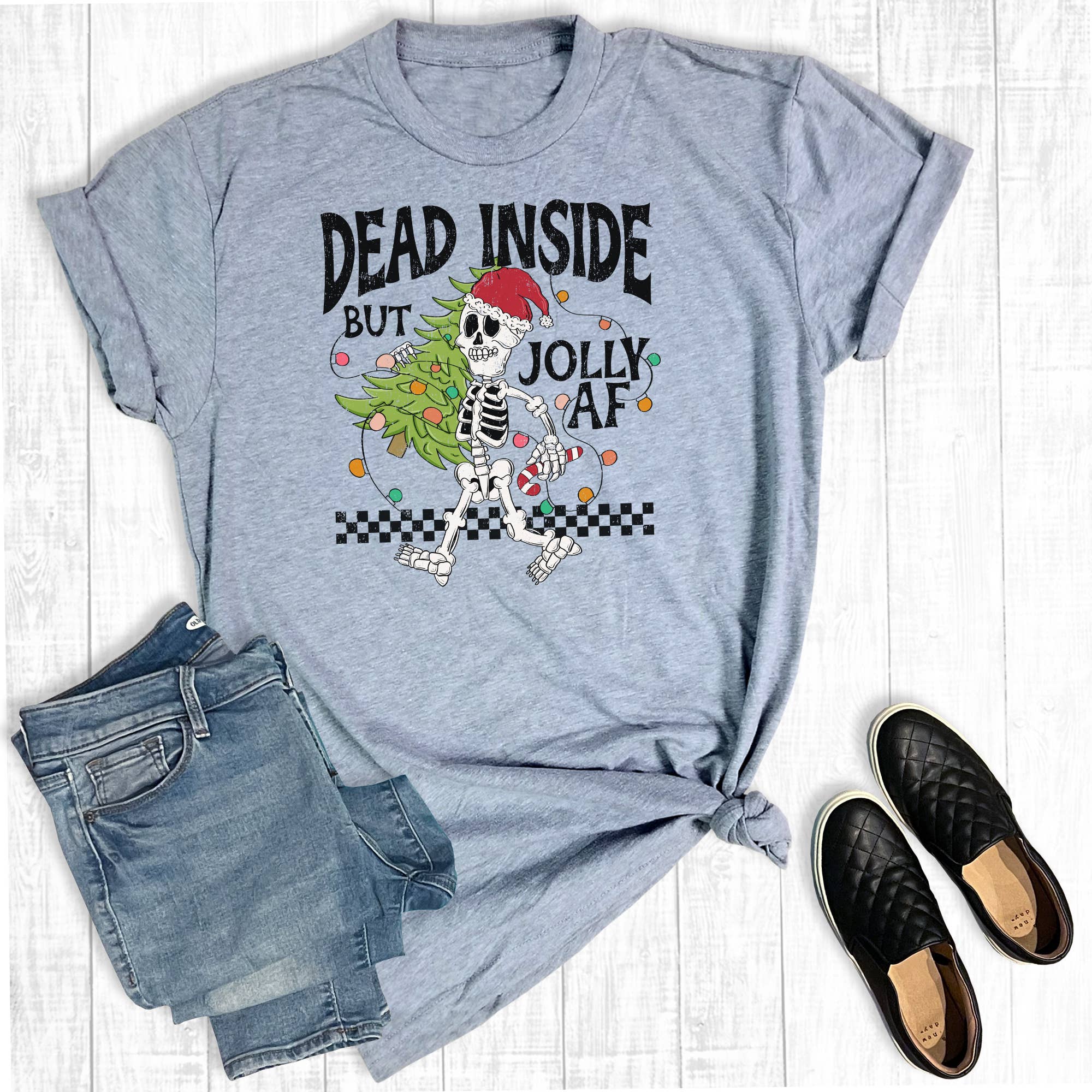 Christmas Dead Inside But Jolly Af Graphic Tee