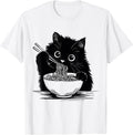 Retro Cats Japanese Food Lovers Men Women Kids Tee