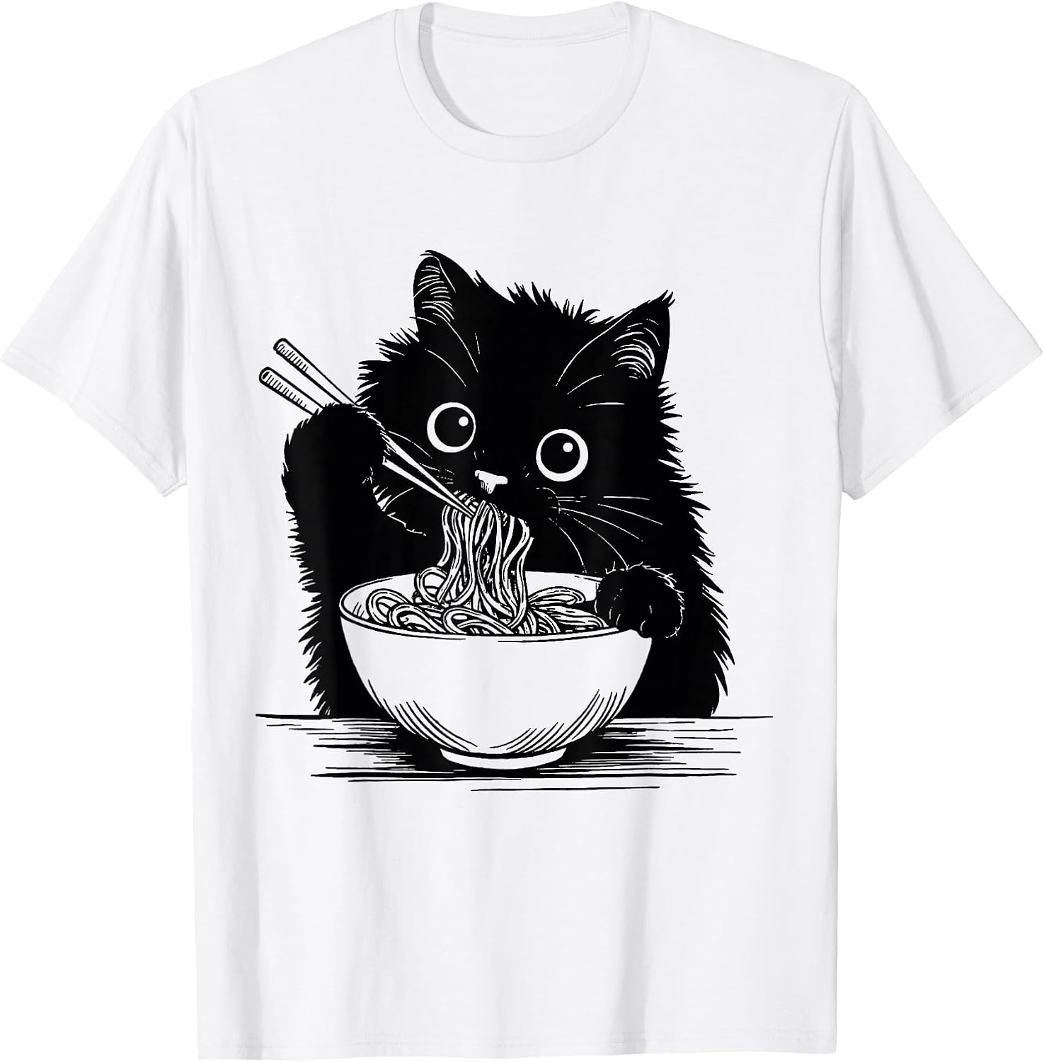 Retro Cats Japanese Food Lovers Men Women Kids Tee