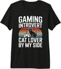 Retro Cat Lover Gamer Introvert Sunset