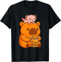 Cute Capybara And Axolotl Kawaii Tee